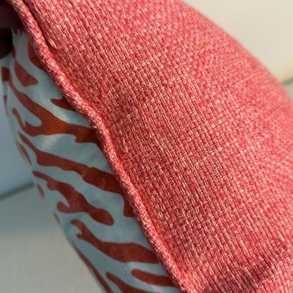 Frontgate Coral Print Accent Throw Pillow - Picture 6 of 8